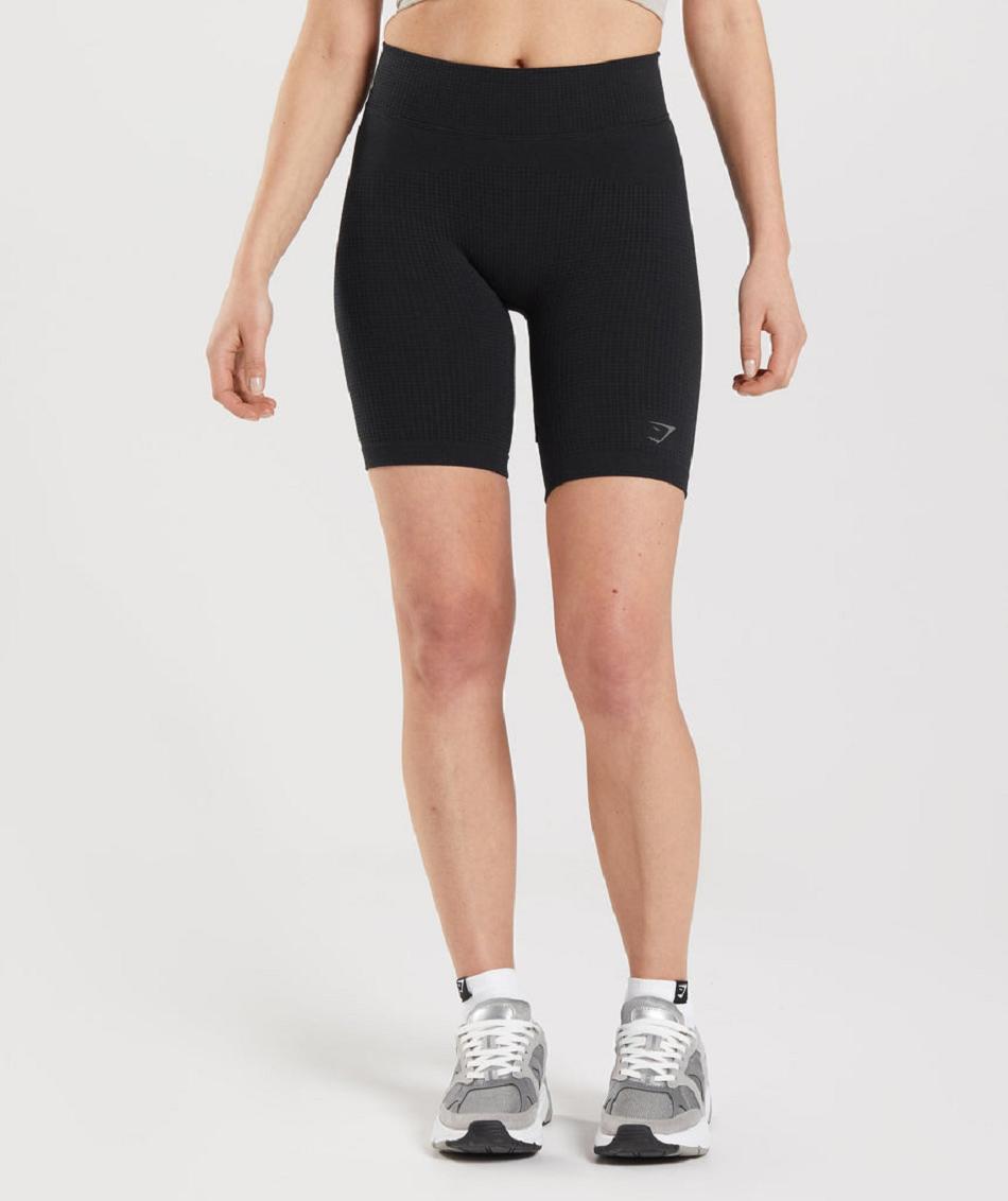 Szorty Damskie Gymshark Pause Seamless Cycling Czarne | PL 2383YXF